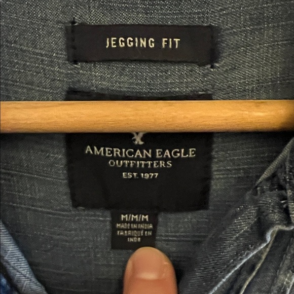 American Eagle Outfitters Blue Button Down Shirt - Picture 3 of 5